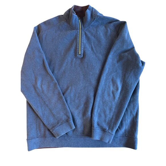 Mens Tommy Bahama Reversible Half-Zip Pullover Sweatshirt  Size L  Cotton & Poly - Picture 1 of 8